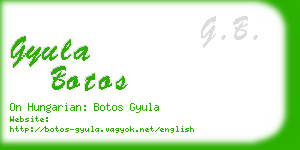 gyula botos business card